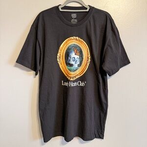 Lonely Hearts Club Skull Butterfly Graphic T Shirt Black Cotton Tee Size L